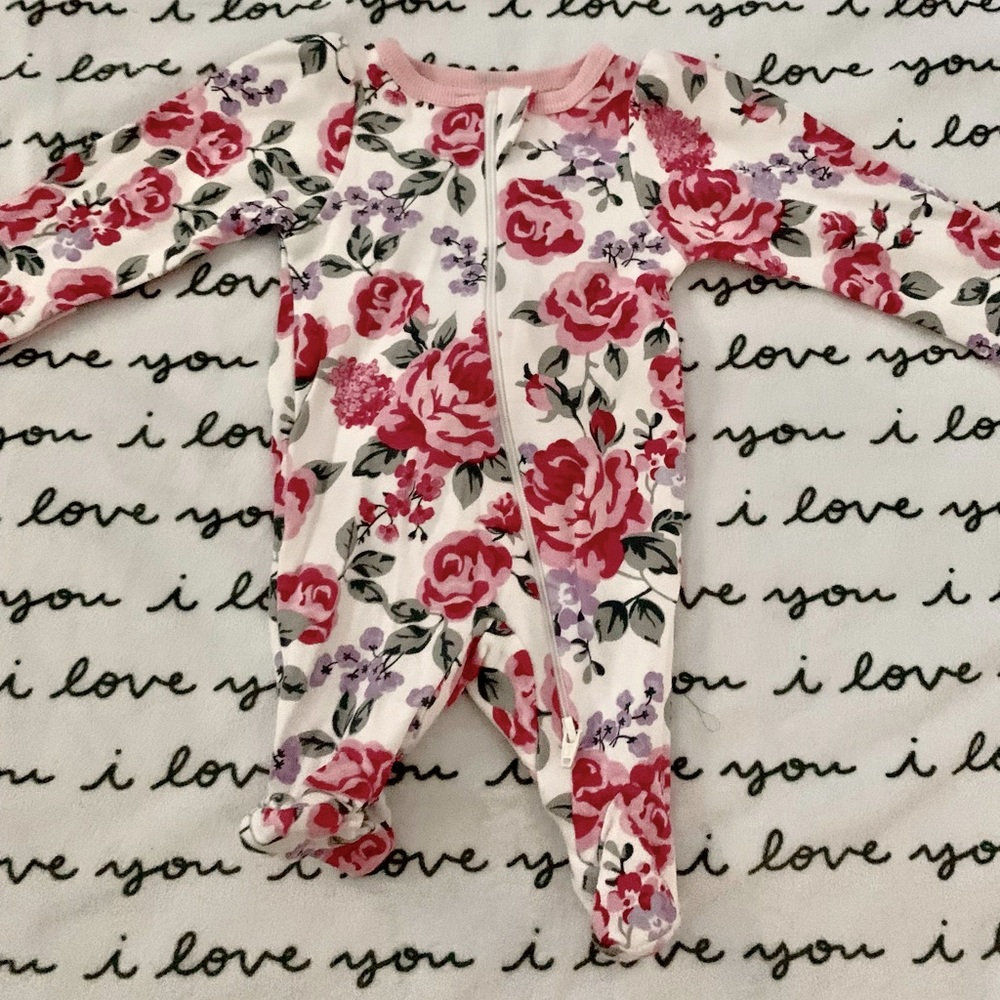 Preemie Floral Footie